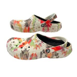 Crocs Clog Lined Slip On Tie Dye Shoes Comfort Men 6 /Women 8 /Kids J6